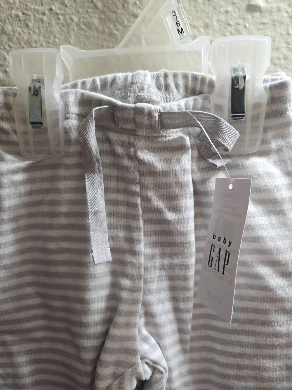 GAP Baby Gray and White Striped Joggers
